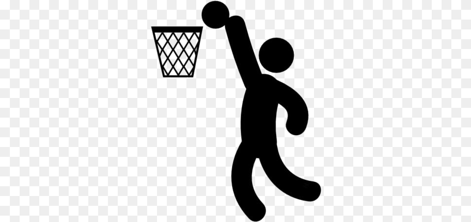 Basketball Player Scoring Free Download Sports Basketball Icon, Stencil, Silhouette, Device, Grass Png Image