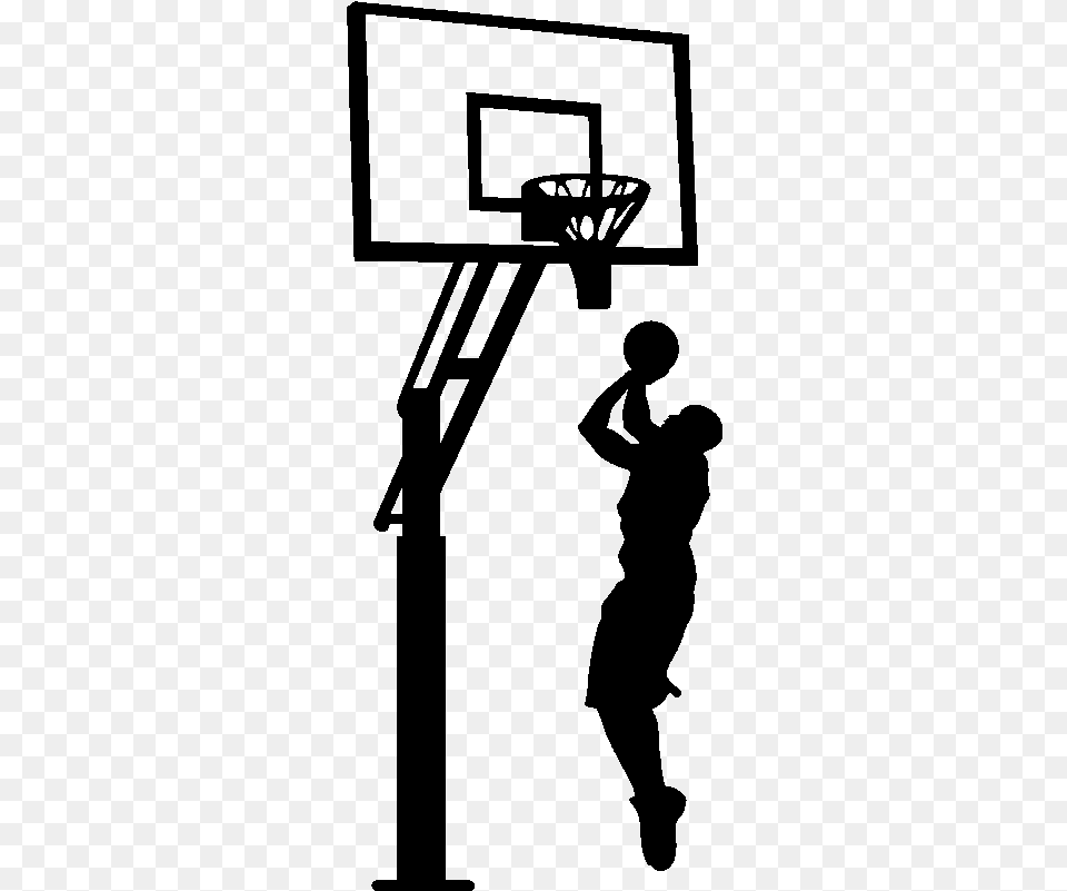 Basketball Player Silhouette, Gray Png Image