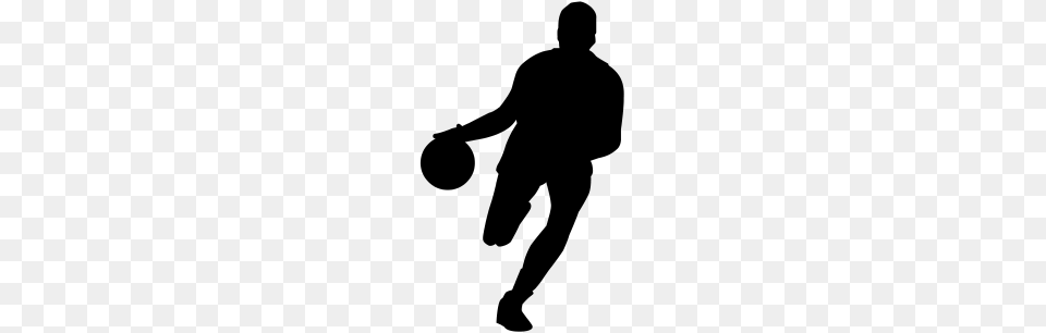 Basketball Player Silhouette, Gray Png