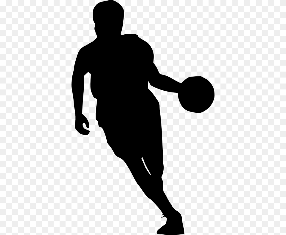 Basketball Player Silhouette Basketball Player Transparent Background, Gray Png Image