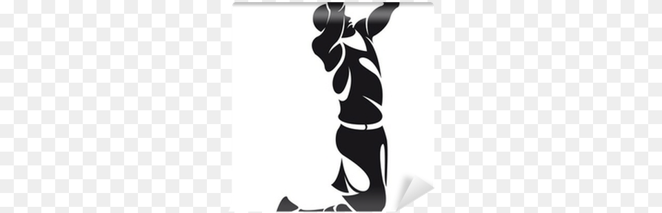 Basketball Player Silhouette False Jump Man Basketball Player Vinyl Wall Sticker, Stencil Png