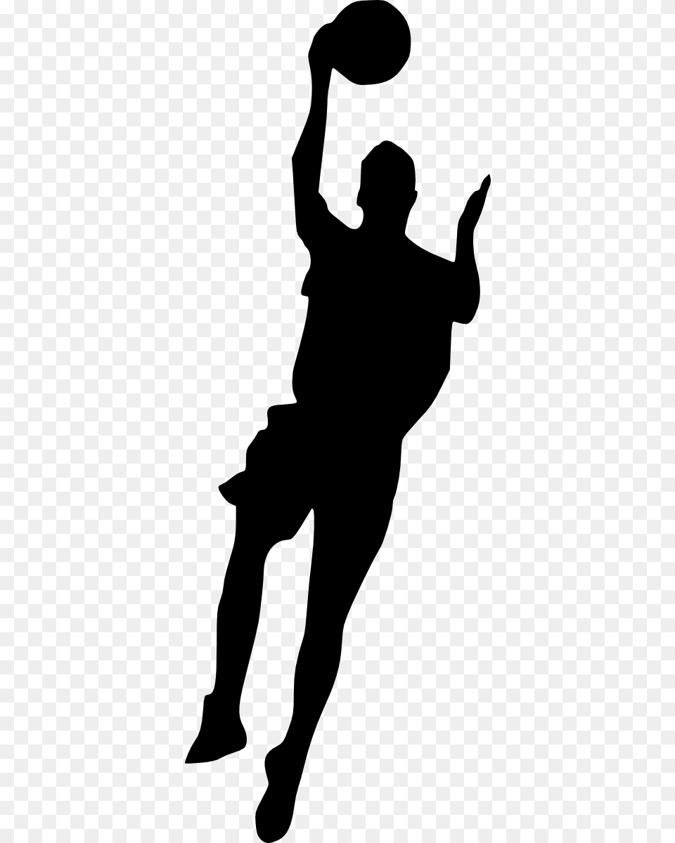 Basketball Player Silhouette Silhouette, Stencil, Adult, Male, Man Free Png Download