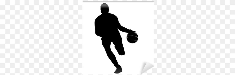 Basketball Player Silhouette Wall Mural U2022 Pixers We Live To Change Basketball Poses, Adult, Male, Man, Person Free Transparent Png