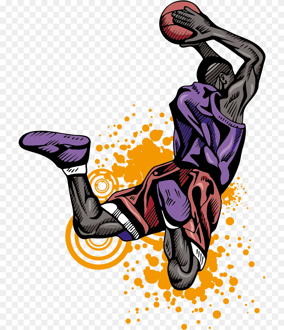 Basketball Player Slam Dunk Athlete Basketball Dunk Clipart, Art, Graphics, Person, Face Free Png