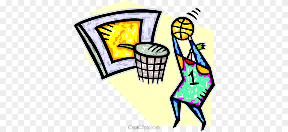 Basketball Player Slam Dunking A Ball Royalty Free Vector Clip Art, Cutlery Png Image