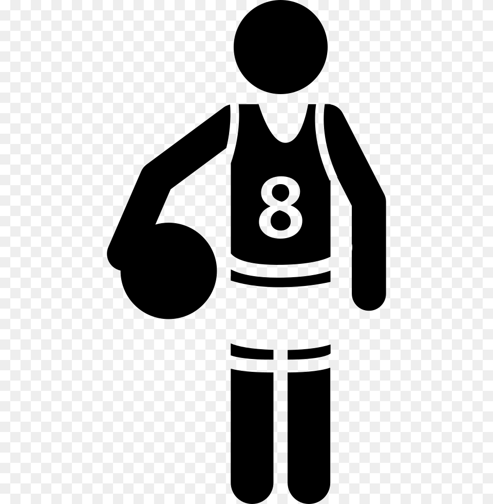 Basketball Player With The Ball Iconos De Deportes, Stencil, Person Free Png