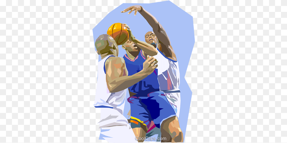 Basketball Players Fighting For Ball Royalty Vector Block Basketball, Person, People, Adult, Man Png