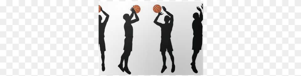 Basketball Players Silhouette Collection In Shoot Position Basketball, Sport, Ball, Basketball (ball), Person Free Transparent Png