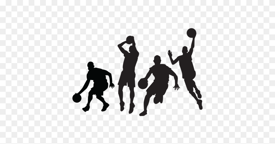Basketball Players Silhouettes Free Vector And The Graphic, Baby, Person, People, Dancing Png Image