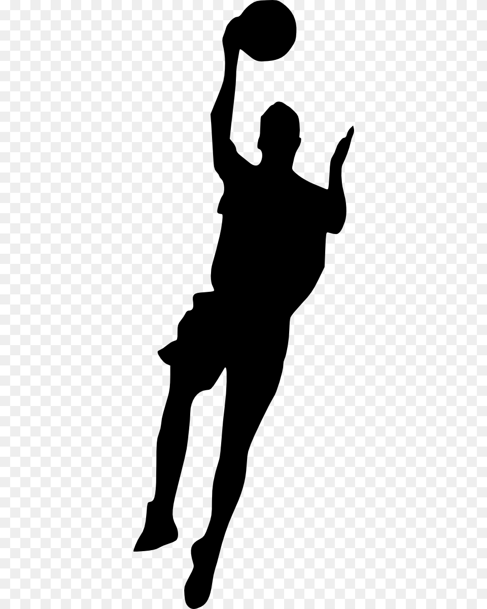 Basketball Silhouette Transparent Background, Stencil, Adult, Male, Man Free Png