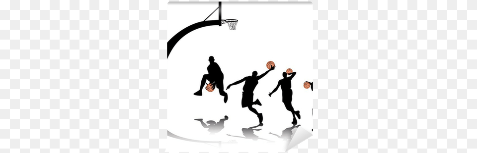 Basketball Silhouettes Wall Mural U2022 Pixers We Live To Change Player, Adult, Person, Man, Male Free Png Download