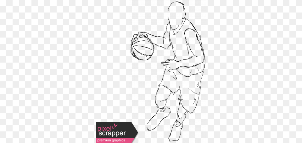 Basketball Sketch Player Playing Basketball Sketch Drawing Png Image