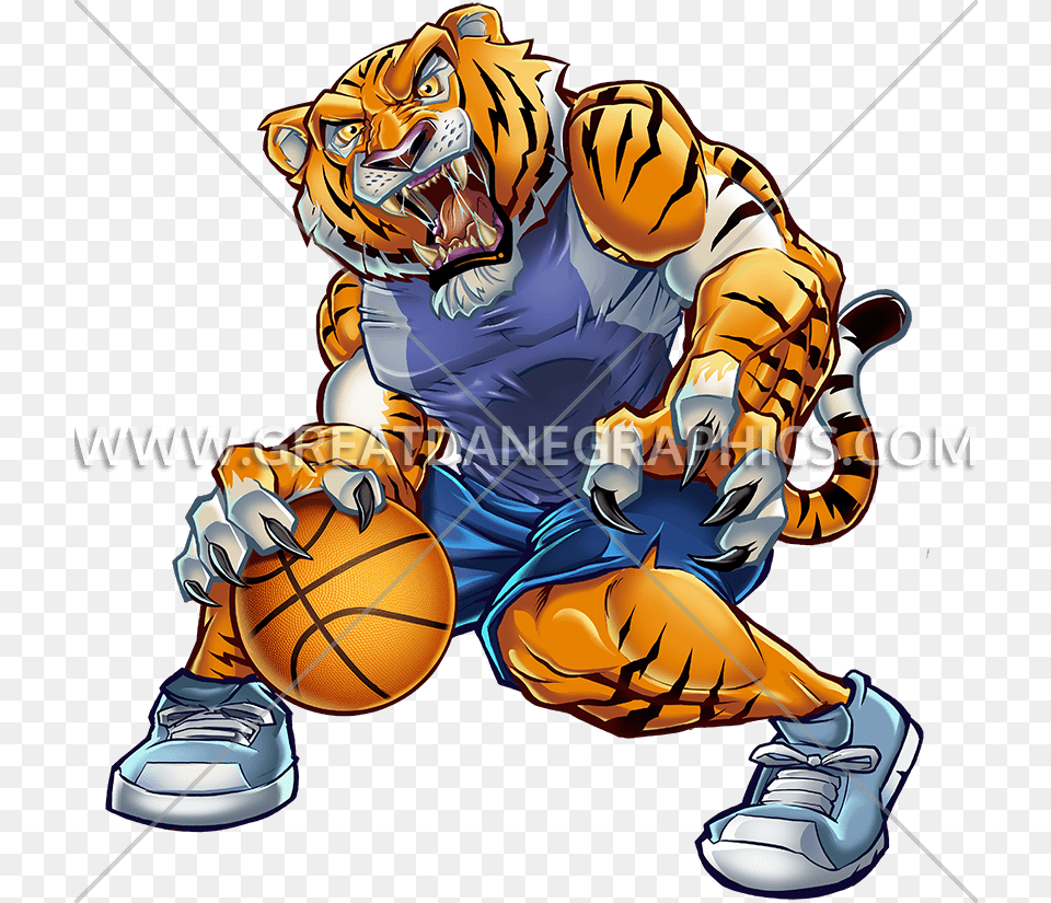 Basketball Tiger Production Ready Artwork For T Shirt Printing, Ball, Basketball (ball), Sport, Baby Free Png