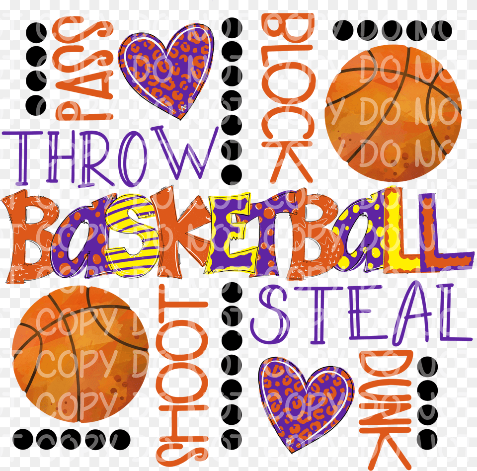 Basketball Word Art, Text Png Image