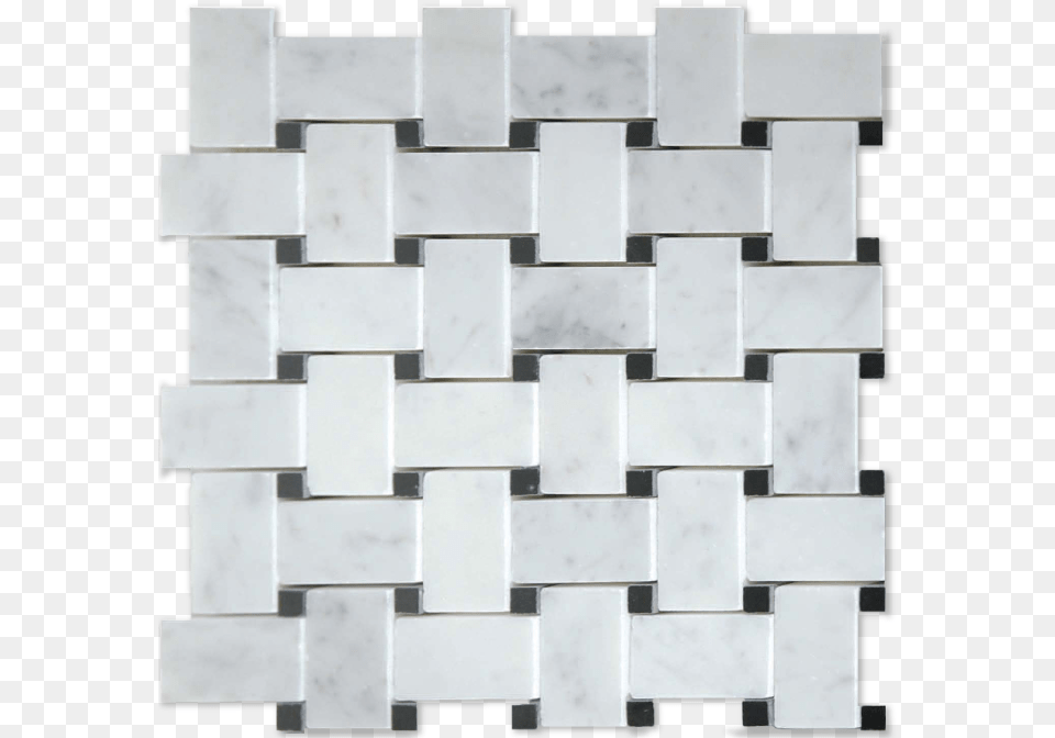 Basketweave Carrara Pol Tulip Black Floor, Architecture, Building, Tile, Wall Free Png Download