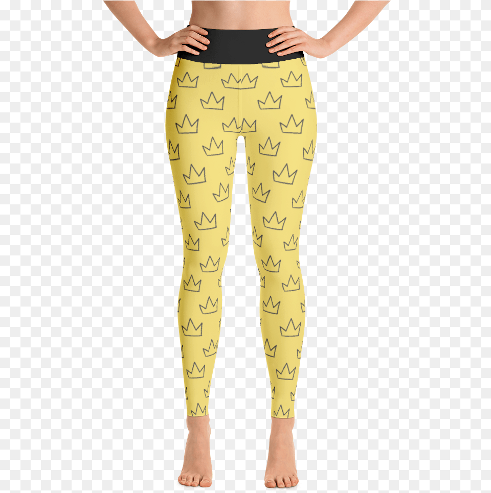 Basquiat Samo Crown Pattern High Waist Leggings Leggings, Clothing, Hosiery, Pants, Tights Free Transparent Png