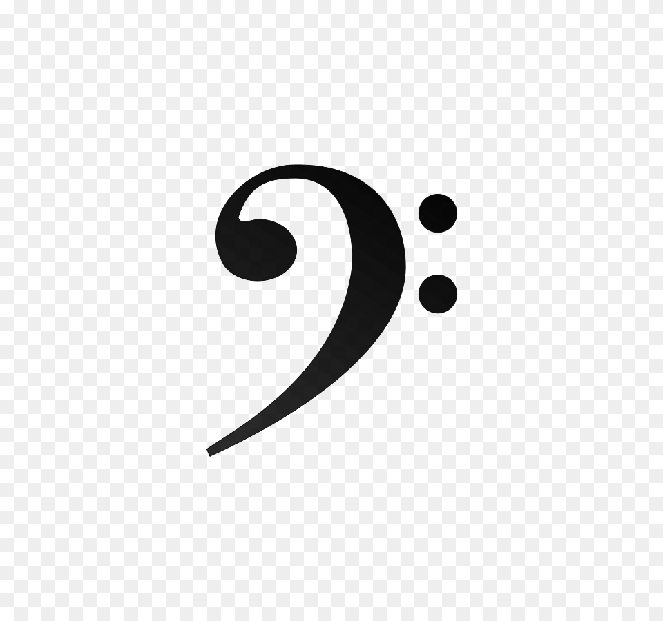 Bass Clef Large Size, Gray Free Png