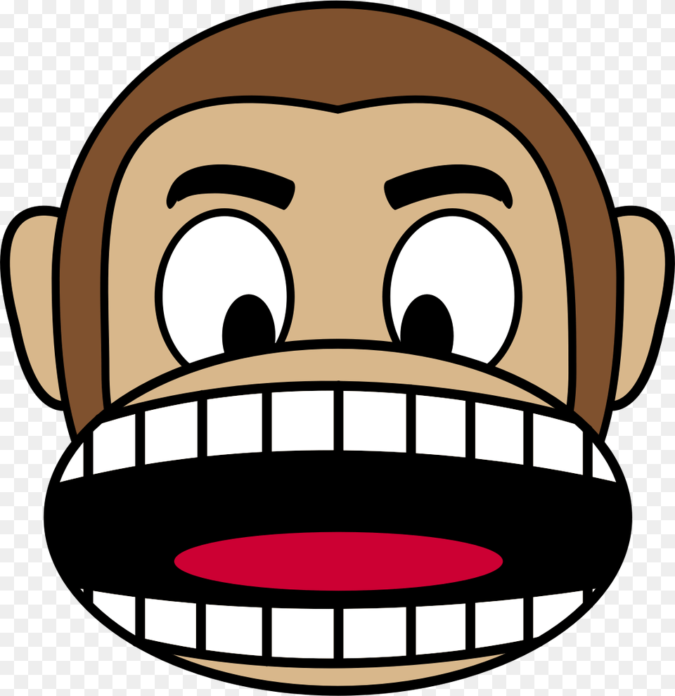 Bass Drawing Angry Cartoon Monkey With Mouth Open Free Png Download