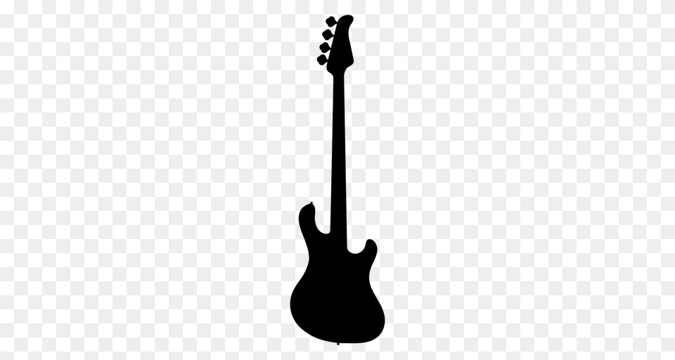Bass Guitar Musical Instrument Silhouette, Gray Free Png