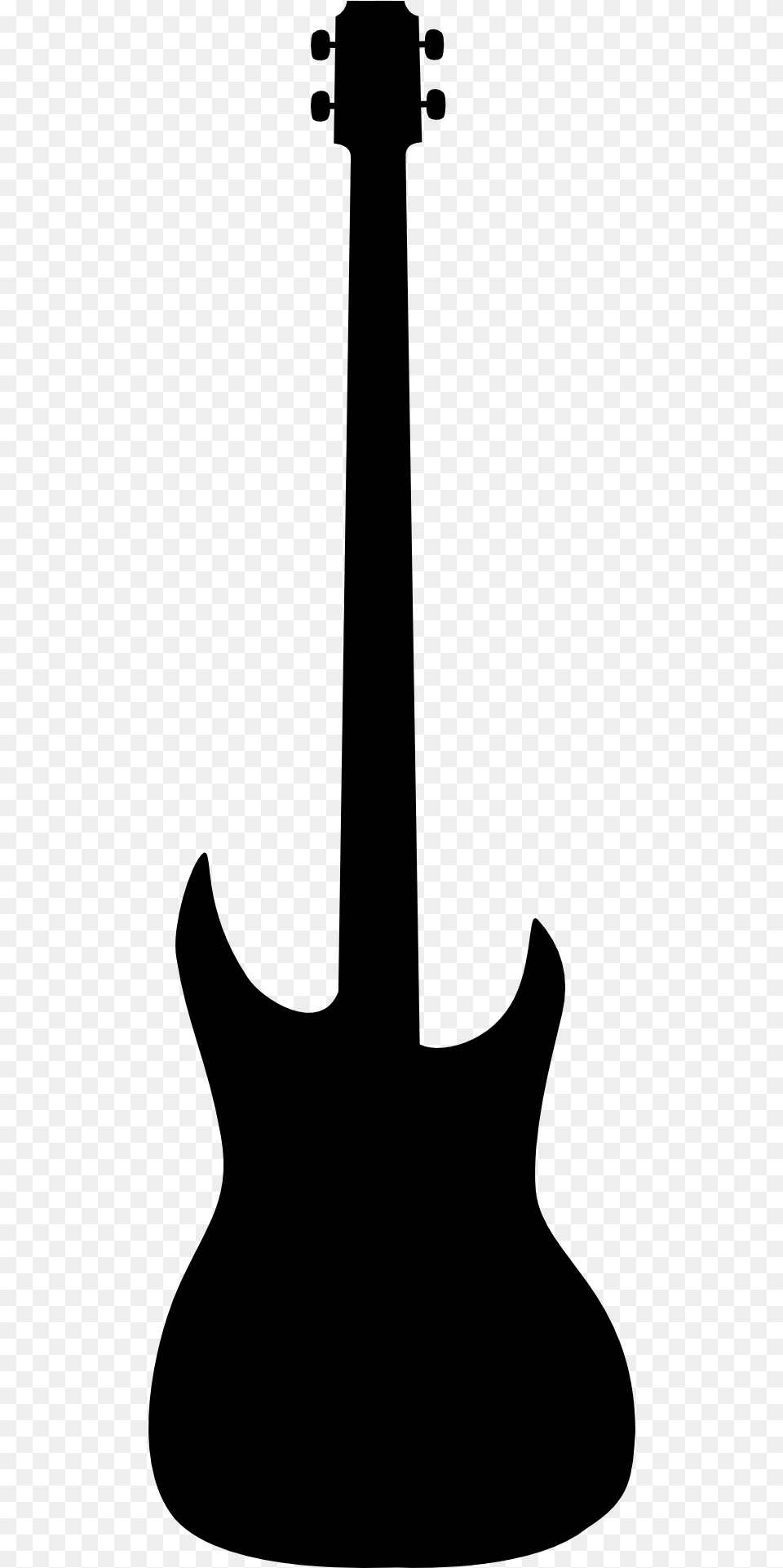 Bass Guitar Silhouette, Gray Png Image