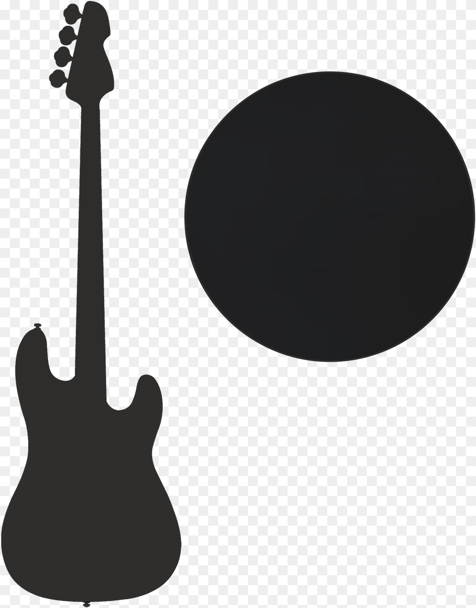 Bass Guitar Silhouette Clipart, Musical Instrument, Astronomy, Moon, Nature Png Image