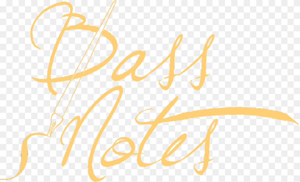 Bass Notes Logo Gold Calligraphy, Handwriting, Text, Person Free Png Download