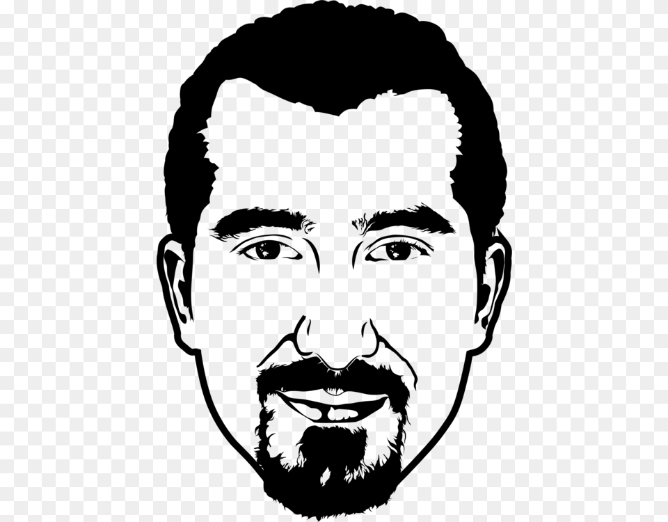 Bassel Khartabil Beard Stencil Black And White Man Face Clipart Black And White, Gray Png