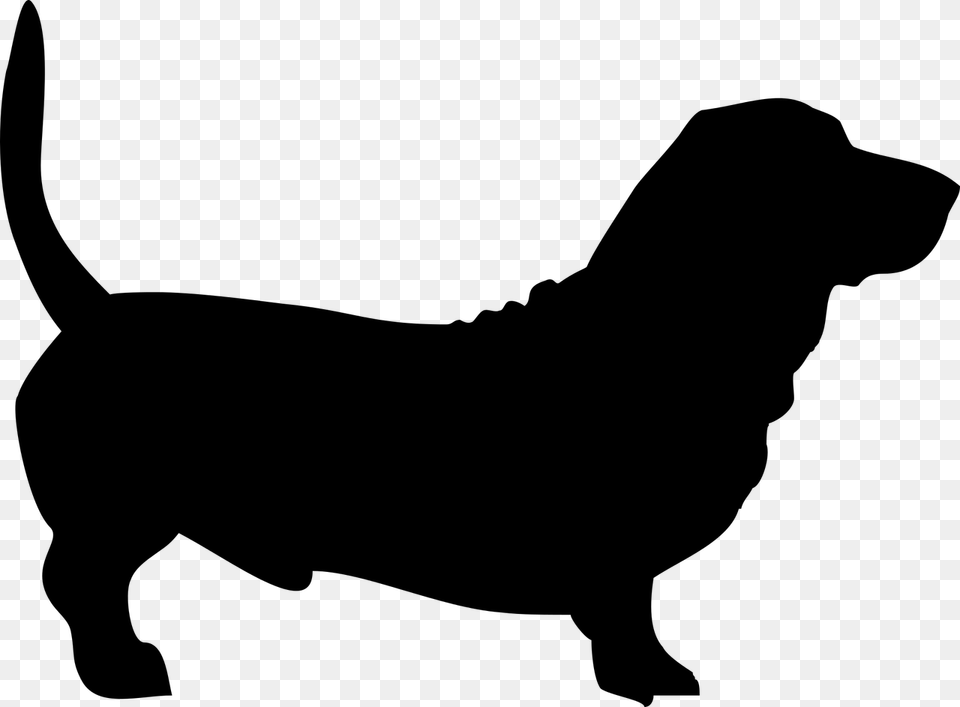 Basset Hound Clip Art Silhouette Basset Hound Silhouette, Gray Png Image
