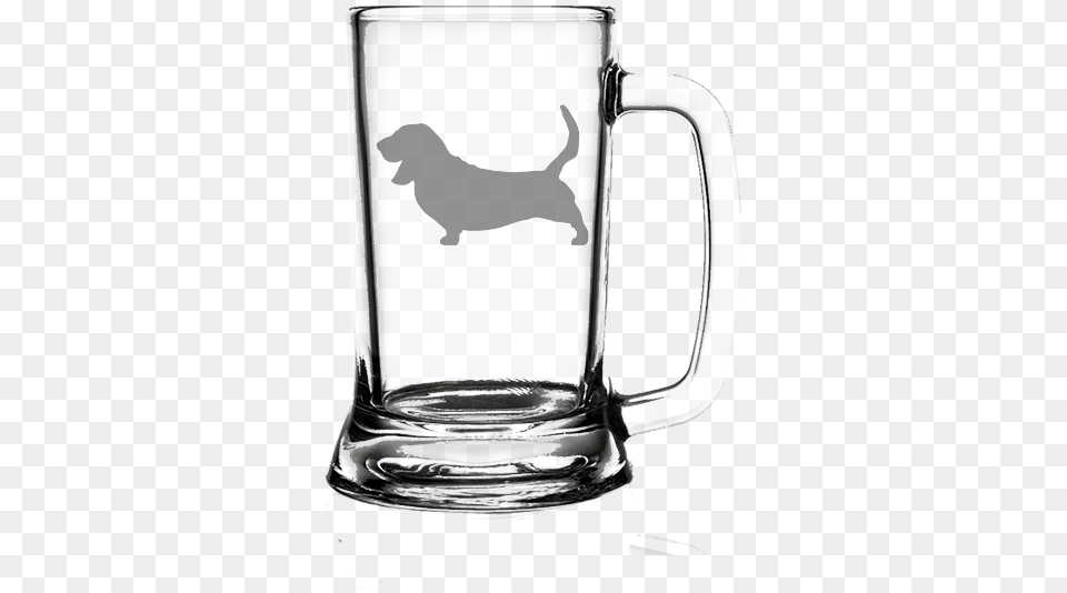 Basset Hound Dog 16oz Happy Birthday Beer Glass, Cup, Alcohol, Beverage, Stein Png Image