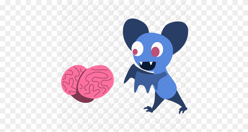 Bat Brain Cartoon Character Eat Exited Zombie Icon, Animal, Bear, Mammal, Wildlife Png Image