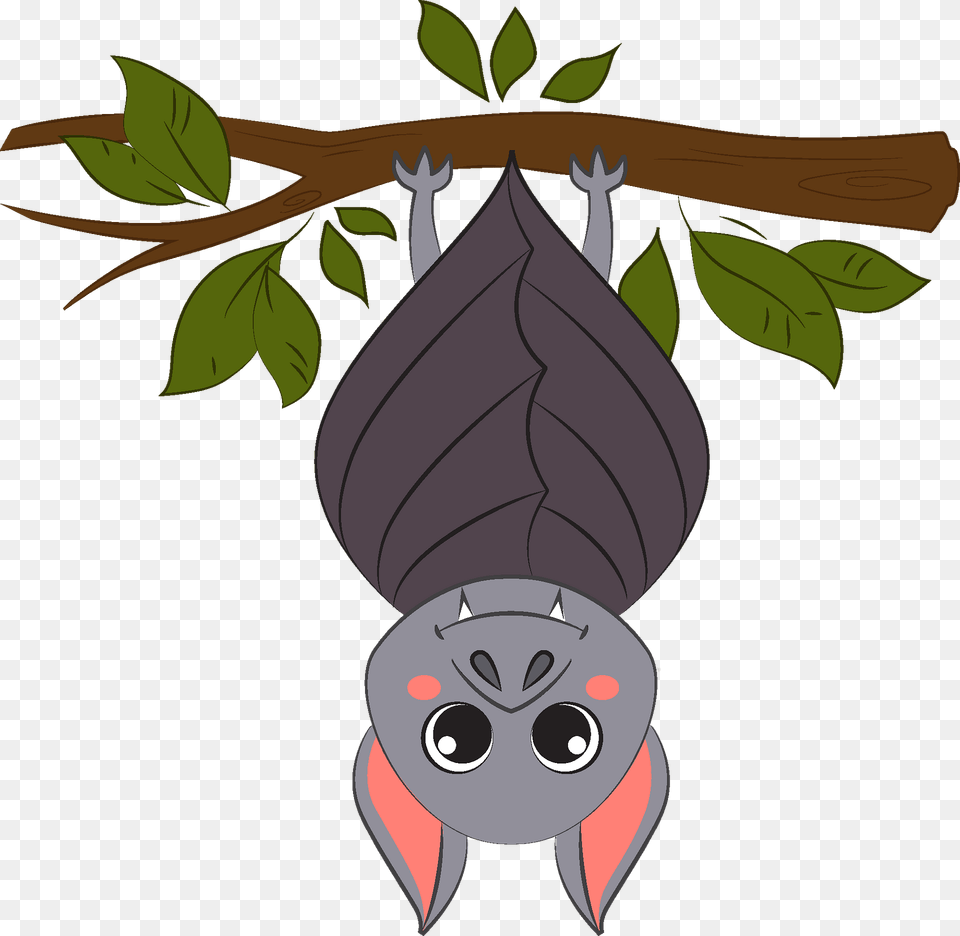 Bat Clipart, Leaf, Plant, Vegetation, Animal Free Png