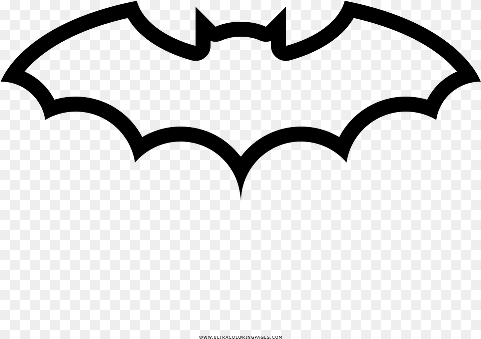Bat Coloring Page, Gray Png