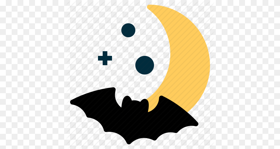 Bat Crescent Halloween Horror Moon Spooky Star Icon, Nature, Outdoors, Night, Astronomy Free Png
