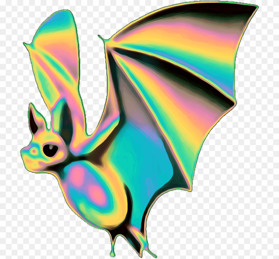 Bat Emoji Holo Holographic Holo Iridescent Holographic Illustration, Accessories, Animal, Mammal, Ornament Png