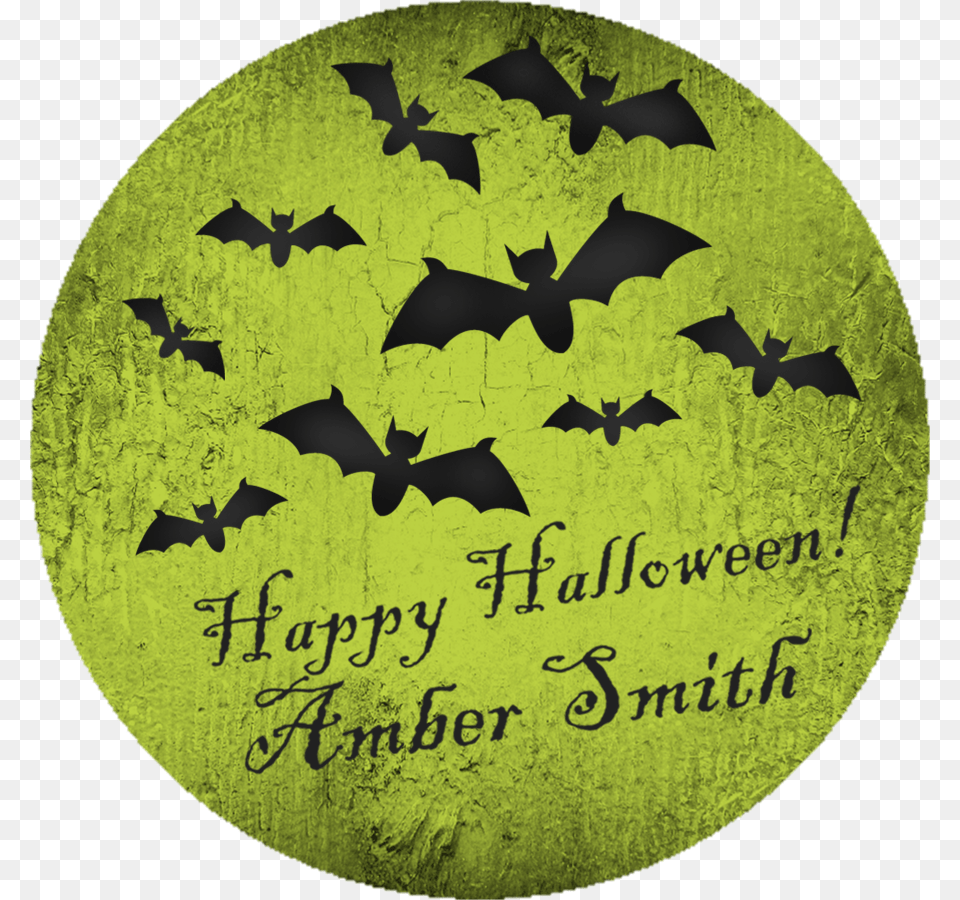 Bat Moon Happy Halloween Stickers Or Favor Tags Batman, Animal, Fish, Sea Life, Mammal Free Transparent Png