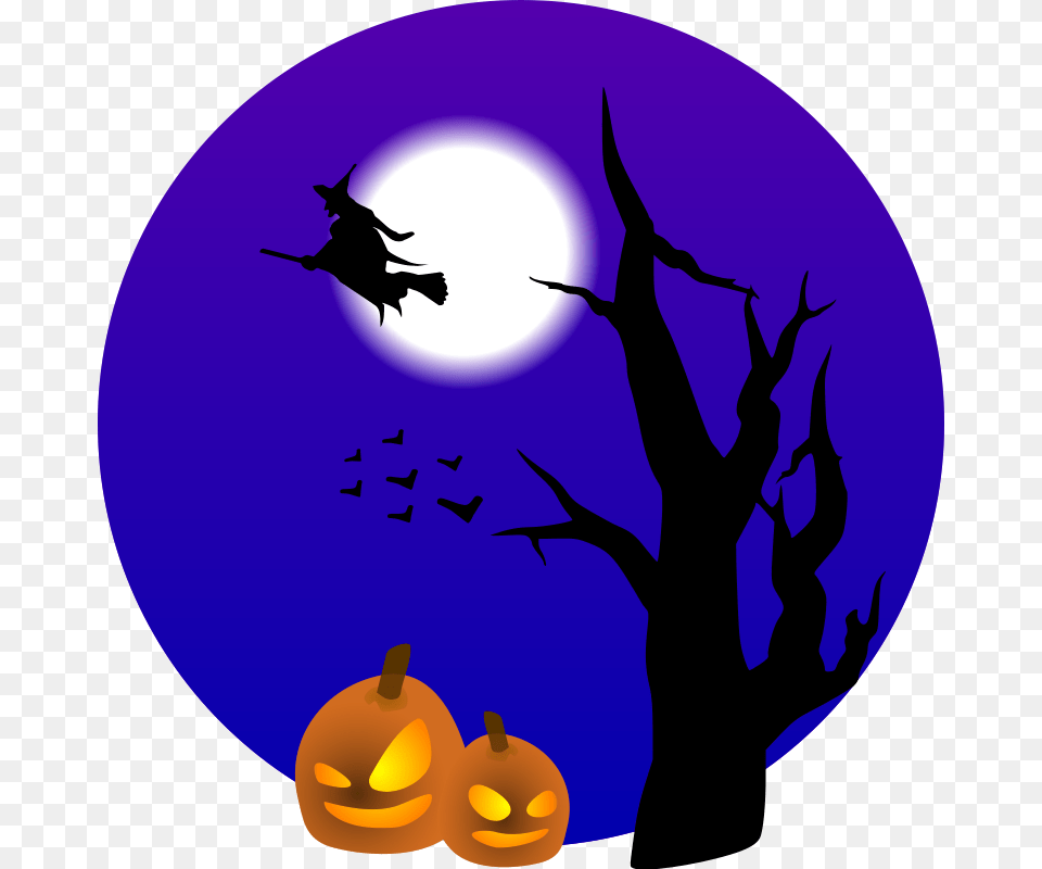 Bat Moon Image With Transparent Background Arts Halloween Clipart, Festival, Person Free Png Download