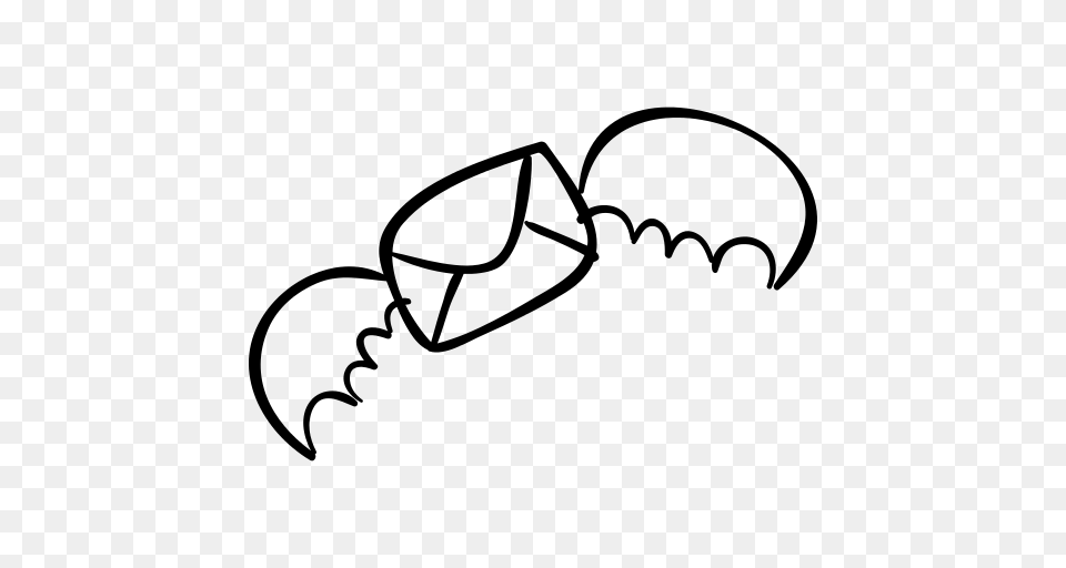Bat Outline Icon, Gray Png