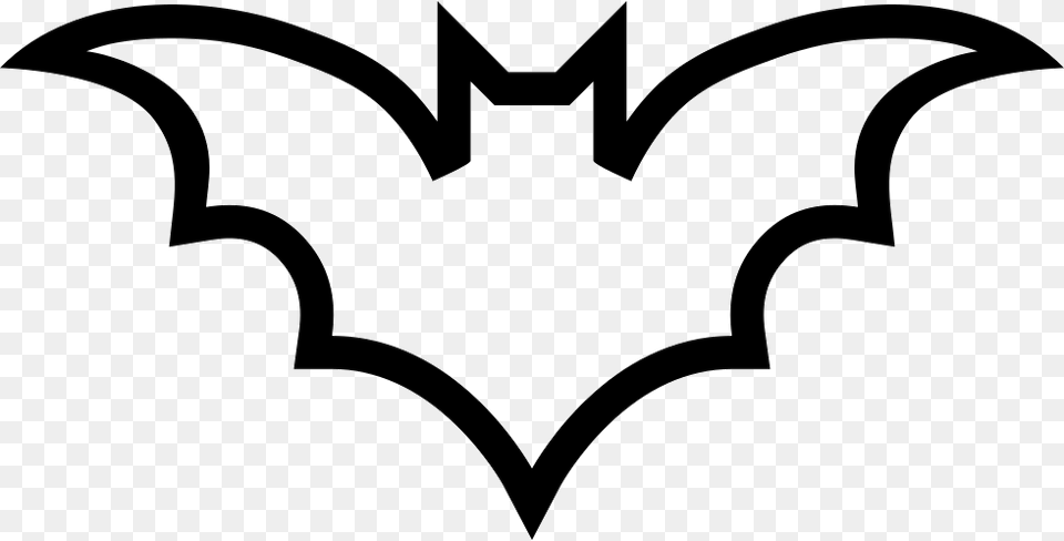 Bat Outline Svg Icon Download Bat Clipart Outline, Logo, Symbol, Bow, Weapon Free Png