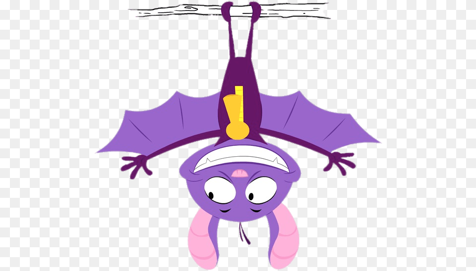 Bat Pat Hanging Upside Down, Purple, Baby, Person, Animal Free Png