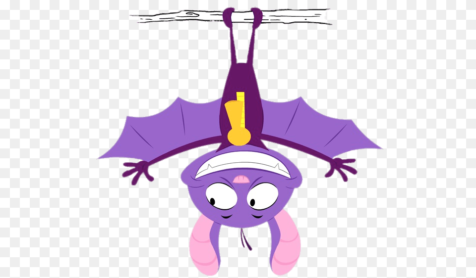 Bat Pat Hanging Upside Down, Purple, Cartoon, Face, Head Free Transparent Png