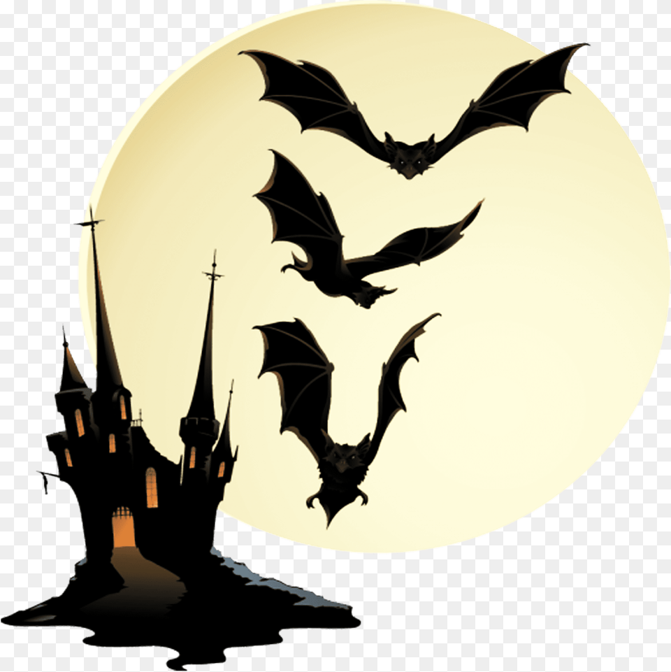 Bat Scary Halloween Castle, Animal, Mammal, Bird, Wildlife Free Png