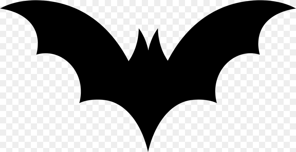 Bat Silhouette Stencil Clip Art Halloween Bat Silhouette, Gray Free Png Download