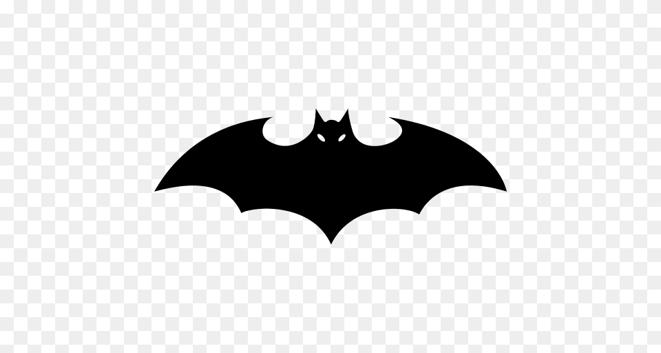 Bat Silhouette With Extended Wings Icon, Gray Free Png Download
