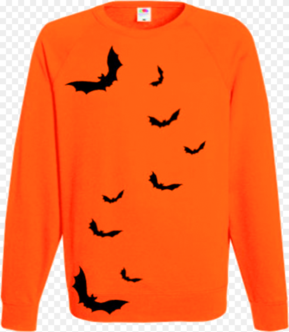 Bat Sillhouette Jumper Sweater Halloween Ev Designs Halloween Sweater Transparent, Sweatshirt, Sleeve, Long Sleeve, Knitwear Free Png Download
