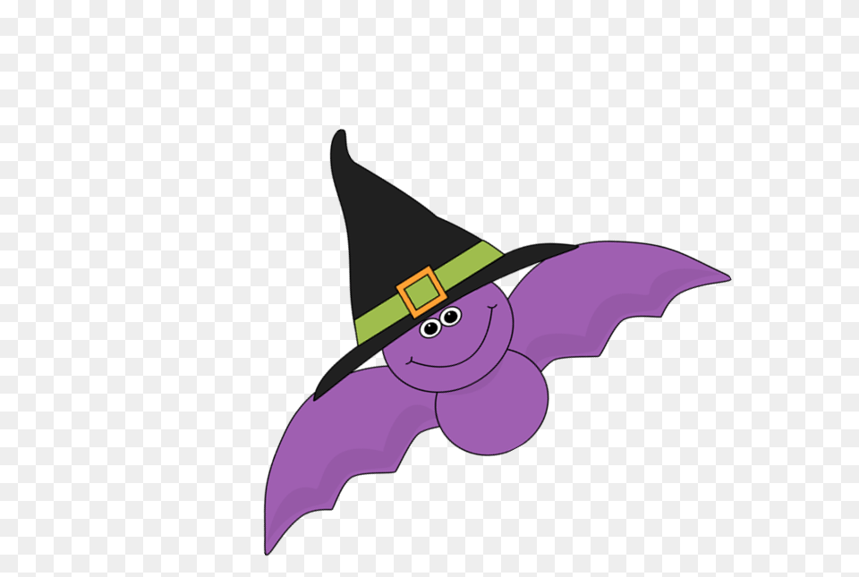 Bat With Witches Hat, Purple, Animal, Fish, Sea Life Free Png Download