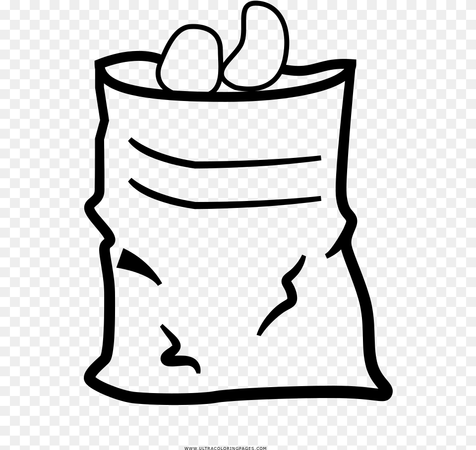 Batata Frita Coloring Page, Gray Free Transparent Png