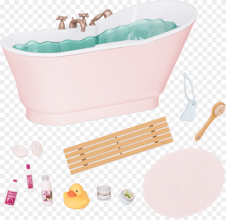 Bath And Bubbles Set All Items Bathtub, Bathing, Person, Tub, Hot Tub Free Png