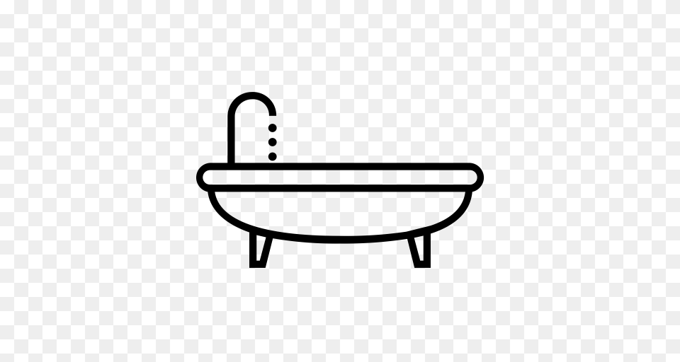 Bath Bathroom Bathtub Water Icon, Gray Free Png Download