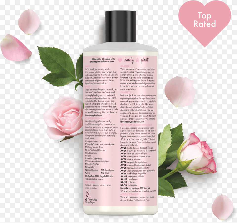 Bath Bomb Love Beauty And Planet, Bottle, Flower, Lotion, Petal Free Transparent Png