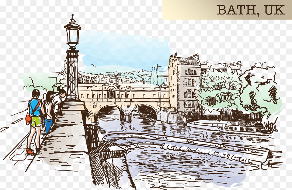 Bath Drawing Sketch, Arch, Architecture, Book, Comics Free Png